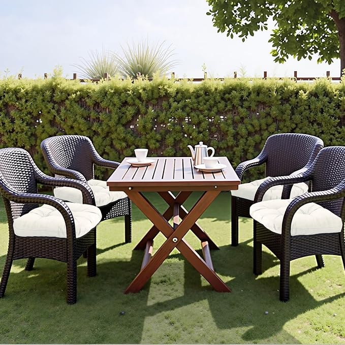MTMR Outdoor Chair Cushions Set of 2, Patio Furniture Seat Pads, Waterproof | 2Pcs , waterproof cover, PP cotton, u-shaped, no-fading, thick patio seat pads for outdoor wicker furniture in yard, 19x19x4 - Image 4