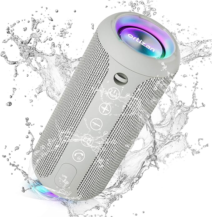 Ortizan Portable Bluetooth Speaker, IPX7 Waterproof Wireless Speaker with 24W Loud Stereo Sound, Outdoor Speakers with Bluetooth 5.0, 30H Playtime,66ft Bluetooth Range, Dual Pairing for Home by Ortizan