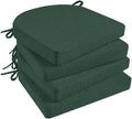Basic Beyond Chair Cushions for Dining Chairs with Ties and Removable Cover, 2" Thick Seat Cushions for Kitchen Chairs, Set of 4, 17" x 16", Forest Green by BasicBeyond