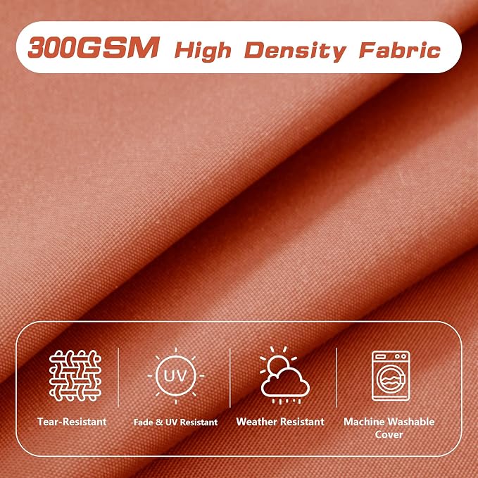 High Back Patio Chair Cushions, 21x20 Waterproof & Fade-Resistant Outdoor Dining Chair Cushions, Indoor/Outdoor High Back Cushion, Seat Pad for Glider and Lawn Chair, Spice - Image 3