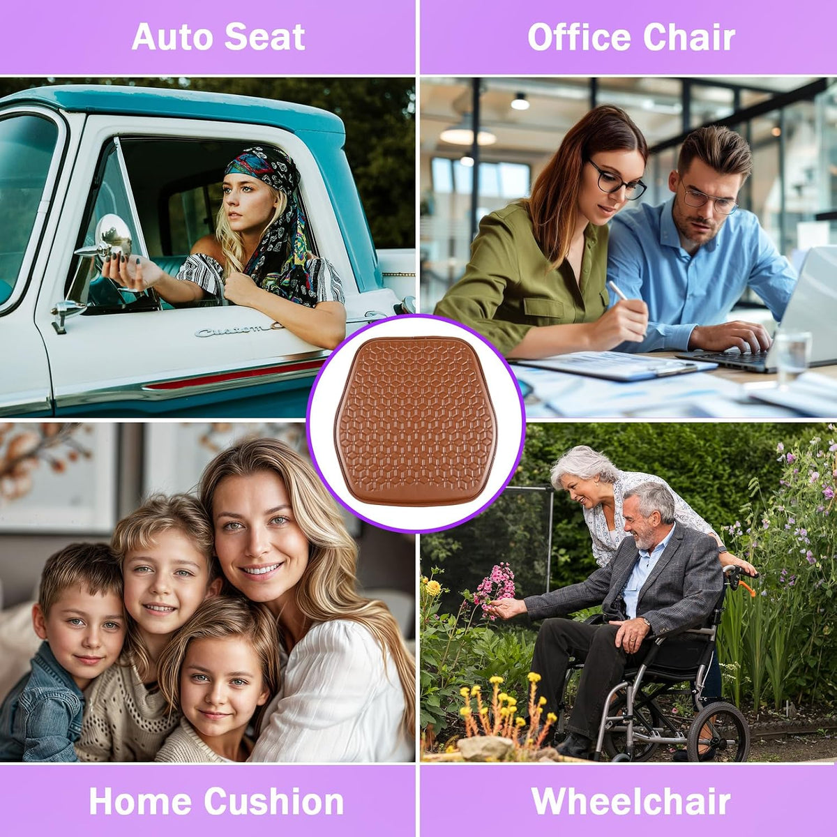 Thin Cool Gel Seat Cushion PU Leather for Car Seat Office Chair - Image 6