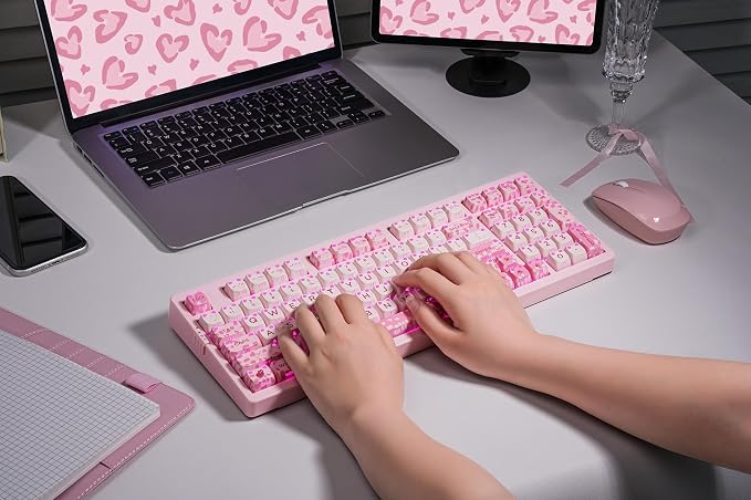 ZORNHER ZH980 Cat Mechanical Keyboard,95% Pink Creamy Keyboard with Number Pad,Cute Kawaii Mao Glowing Kitty Ear Keycaps,Creamy Sounding Linear Switches,Hot-Swappable,RGB Backlit - Image 9