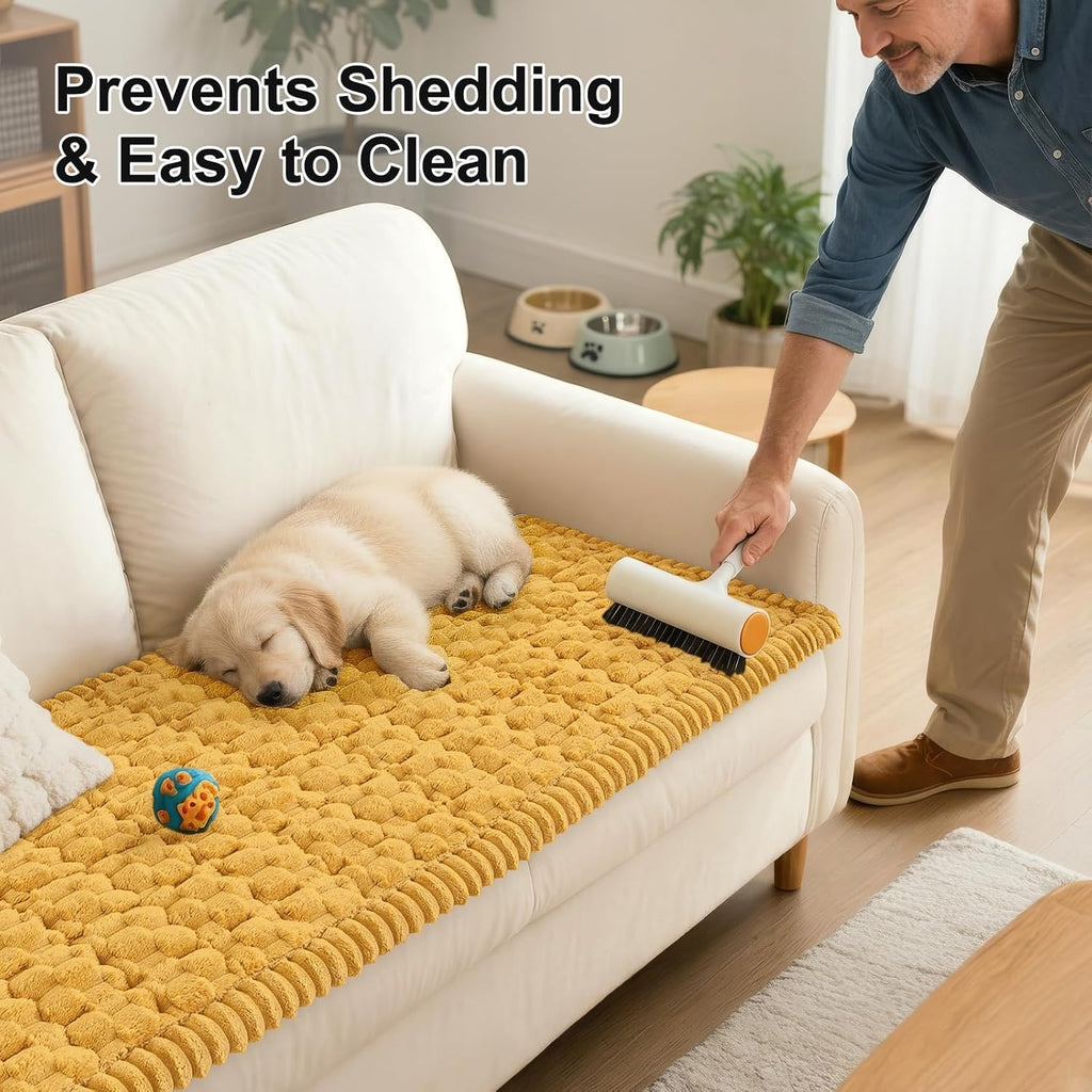 Smiry Fall Couch Cover for Dogs, Non Slip Fuzzy Pet Sofa Protector Washable - Image 6