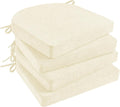 Basic Beyond Chair Cushions for Dining Chairs 4 Pack, Kitchen Chair Cushions with Ties and Non Slip Backing, 16 x 16 inches Chair Pads for Dining Chairs (Beige) by BasicBeyond