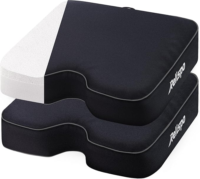 Stadium Seat Cushion for Bleachers, 2-in-1 Reversible Soft & Firm | Bleacher Cushion with Memory & High-Density Foam, Ergonomic Non-Slip Design, Portable for Indoor & Outdoor Sports, Events by Relispo