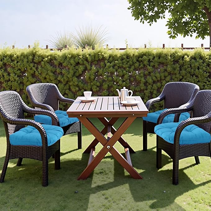 MTMR Outdoor Chair Cushions Set of 2, Patio Furniture Seat Pads, Waterproof | 2Pcs , waterproof cover, PP cotton, u-shaped, no-fading, thick patio seat pads for outdoor wicker furniture in yard, 19x19x4 - Image 3