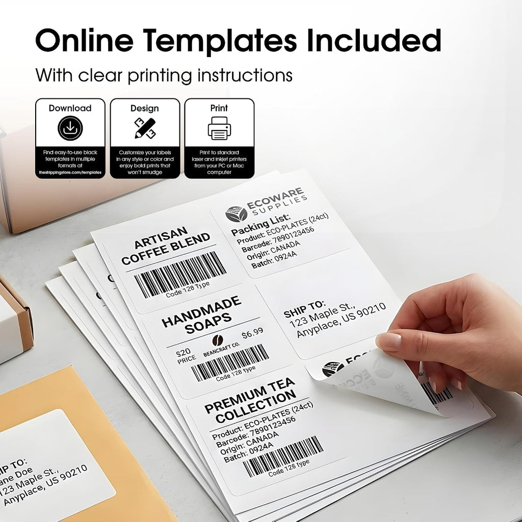 4" X 3.33" Matte White Printable Shipping Labels (30 Sheets, 180 Stickers) - Image 3