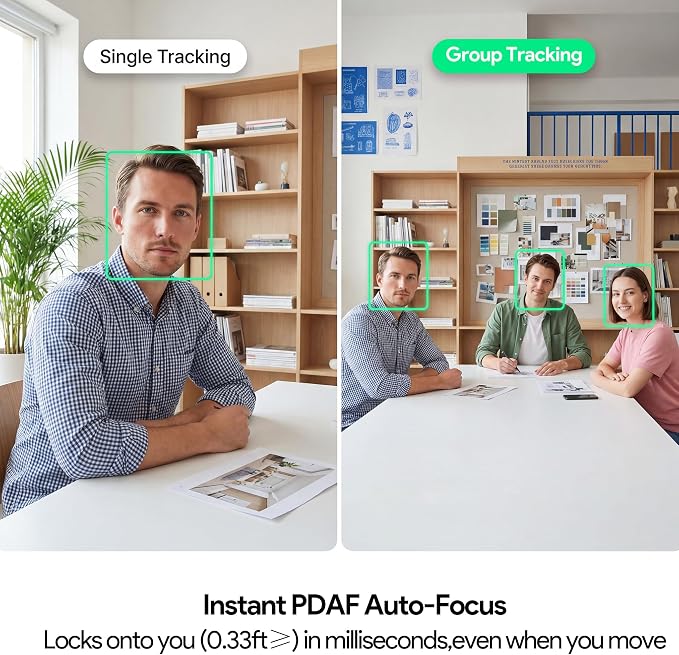 2K Webcam for PC Laptop,PDAF Auto Focus,Dual Noise-Canceling Mics | 1080P@60FPS Streaming Camera with 1/2.8''CMOS Sensor,Privacy Cover,Plug & Play for Gaming/Zoom/Skype/Teams/Live Streaming - Image 3