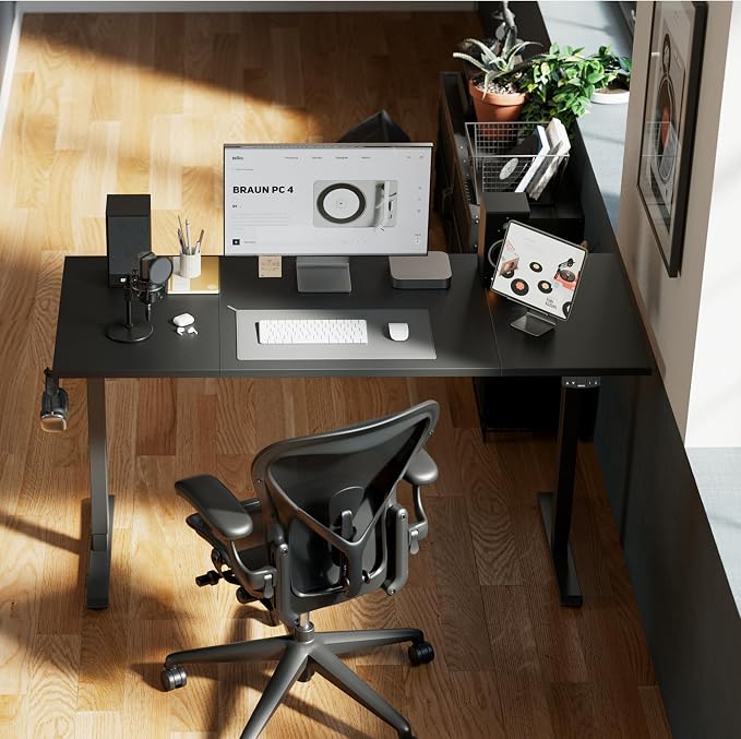 Agilestic 63 * 24 Inch Height Adjustable Electric Standing Desk, Black | Sit Stand Up Computer Desk, Memory Presets, Stable Steel Frame,154 lbs, Easy Assembly, Splice Board, Home Office, Studying - Image 4