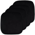 Sweet Home Collection 4 Pack Memory Foam Honeycomb Nonslip Back 16" x16" Chair/Seat Cushion Pad, Black by SweetHomeCollection