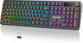 Redragon RM104 Wireless Gaming Keyboard with Knob, Tri-Mode BT/2.4G/USB-C RGB Computer Keyboards, 4000mAh Battery, Programmable Software Support, Anti-Ghosting, Compatible with PC Mac by REDRAGON