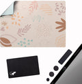 Mouse Pad Adhesive Bottom - Sticks to Any Surface - Portable - Webcam Covers and Screen Cleaner Included (Pastel Leaves) by GeckoTravelTech