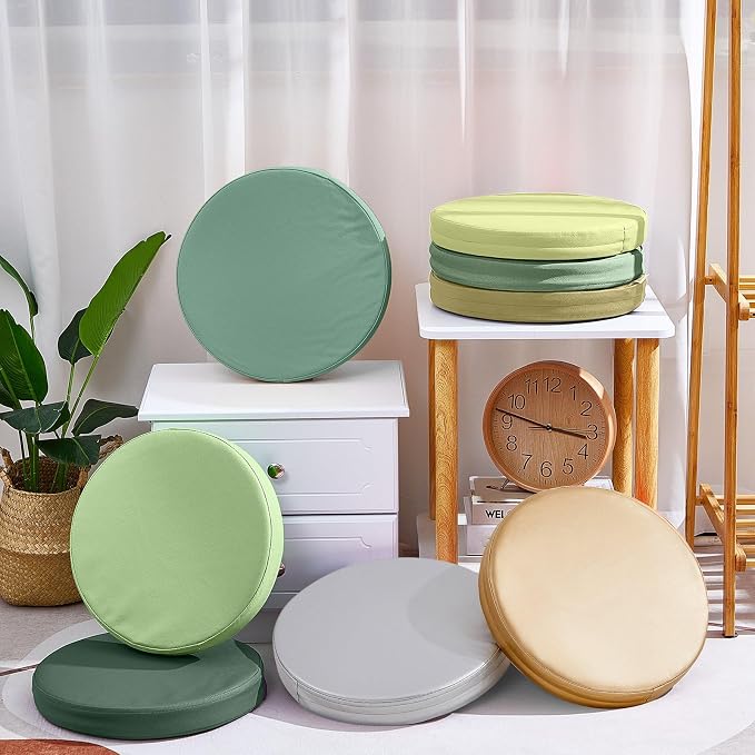 Juexica 8 Pcs Floor Cushions Kids,Matcha Color,13.8 X 13.8 X 2 Inch | Extra Thick 2" Flexible Seating Classroom, Assorted Colored Floor Pillow, Soft Round Cushions for Kids Students Office School - Image 3