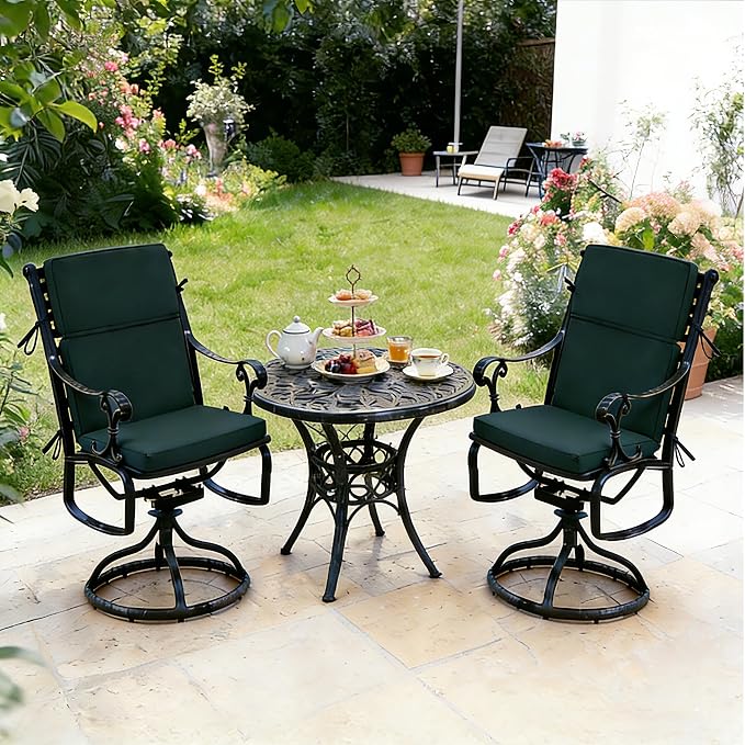High Back Patio Chair Cushions, 21x20 Waterproof & Fade-Resistant Outdoor Dining Chair Cushions, Indoor/Outdoor High Back Cushion, Seat Pad for Glider and Lawn Chair, Forest Green - Image 2