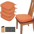 BUYUE Thickened 2.5" Dining Chair Cushions Set of 4, U-Shape High Density Foam Comfortable Chair Pads for Kitchen, Slip Resistant Indoor Seat Cushions (4 PCS, Orange) by BUYUE