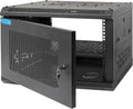 6U Wall Mount Server Cabinet with A Lockable Front Vented Door, Cooling Fans, Removable Side Panels - 60cm Depth, 19" Network Rack Including Full-Size Rack Shelf for IT Equipment by OCEANHUG