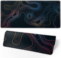Topographic Contour Map XL Mouse Pad 31.5 x 11.8 Inch Gaming Mousepad Extended Large Mousepad with Nonslip Rubber Base Stitched Edges Laptop Desk Pad Home Office Supplies by Brecoy
