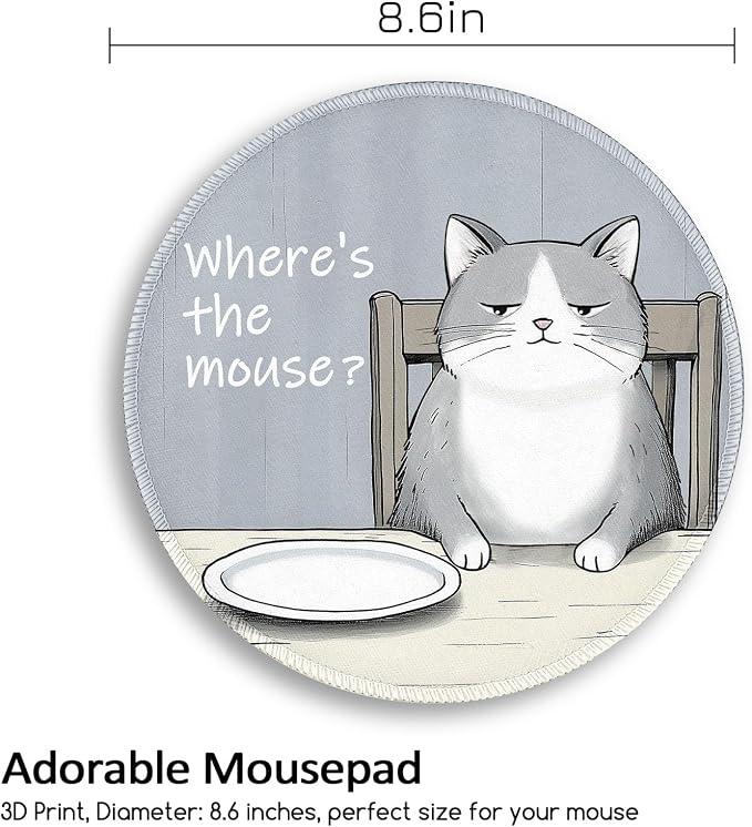 Funny Work Mouse Pad, Small Round Mousepad for Desk, Laptop | Mini Travel Wireless Mice Pad for Computer, Office Accessories, Coworker Gifts, 8.6 x 8.6 inch - Image 4