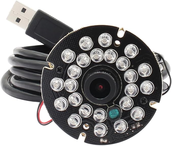 ELP H.264 1080P IR Infrared Night Vision USB Camera Module with Microphone | Wide Angle PC Webcam for Computer, UVC USB2.0 Lightburn Camera for Day Night Vision Home Security, Industrial Machine Vision by ELP