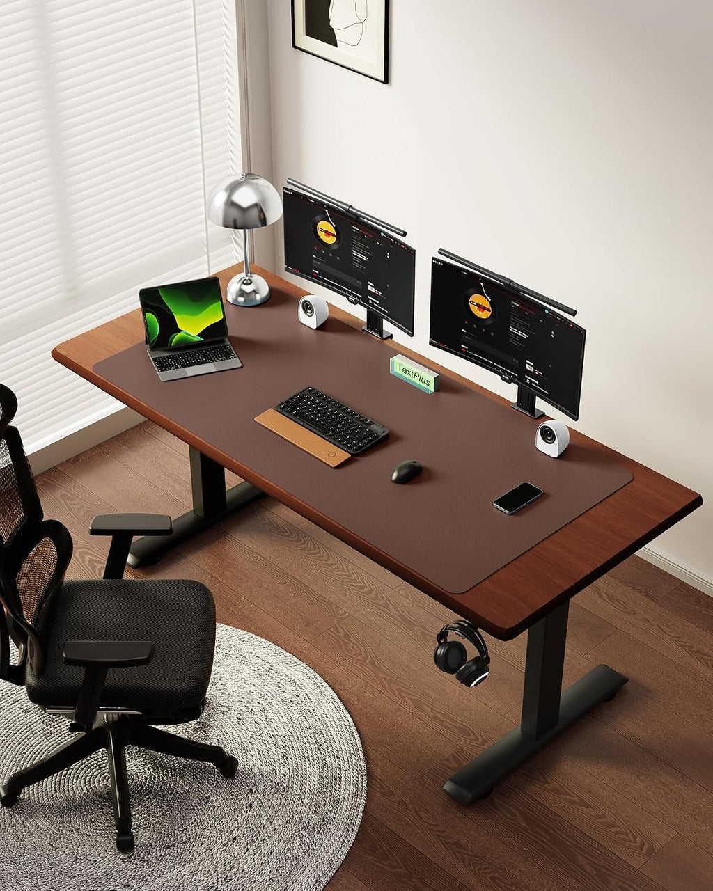 YSAGi Leather Desk Pad Protector, Office Desk Mat, Large Mouse Pad, Non-Slip PU Leather Desk Blotter, Laptop Desk Pad, Waterproof Desk Writing Pad for Office and Home (Chocolate,55" x 24") - Image 2