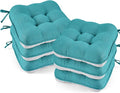 BETU Chair Cushions for Dining Chairs Set of 6,3.5" Thick Kitchen Table Chair Pads with Ties,Non Slip Backing and Covers, Seat Cushion for Dining Room,Bar,Patio Chairs,15.5"X15.5"X3.5",Teal by BETU