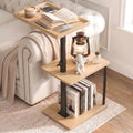C Table End Table Adjustable Height, 360°Swivel TV Tray Table for Small Spaces, Small Nightstand for Living Room, Bedroom, Oak by Faesun