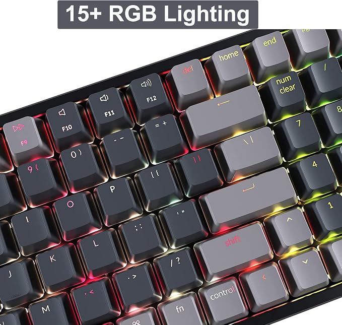 Keychron K4 Bluetooth Wireless Mechanical Keyboard RGB LED Backlit, Hot-swappable Compact 100 Keys USB Wired Computer Gaming Keyboard Aluminum Frame for Mac Windows, Gateron Red Switch - Image 4