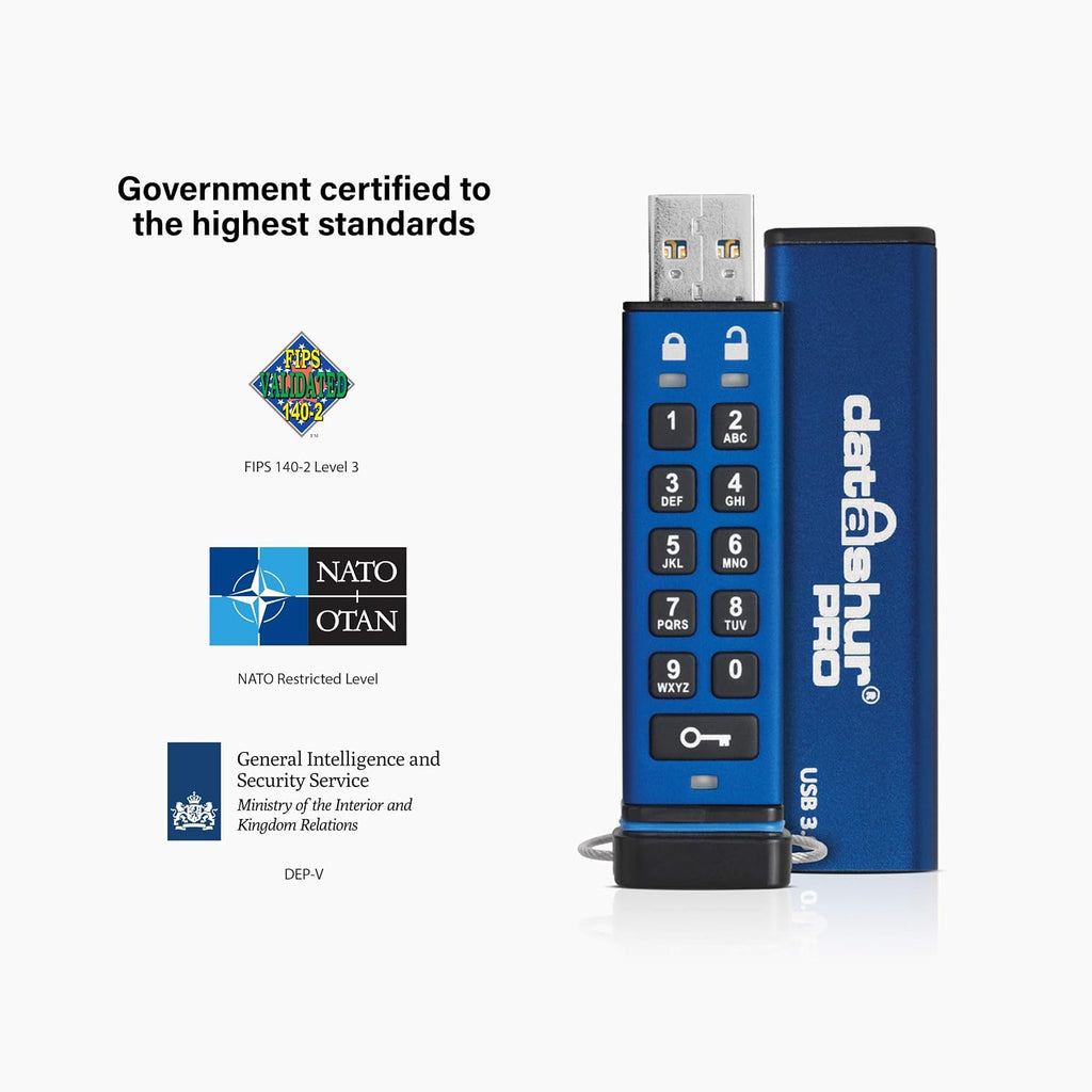 iStorage datAshur PRO 128 GB | Encrypted USB Memory Stick | FIPS 140-2 Level 3 Certified | Password protected | Dust/Water Resistant - Image 5