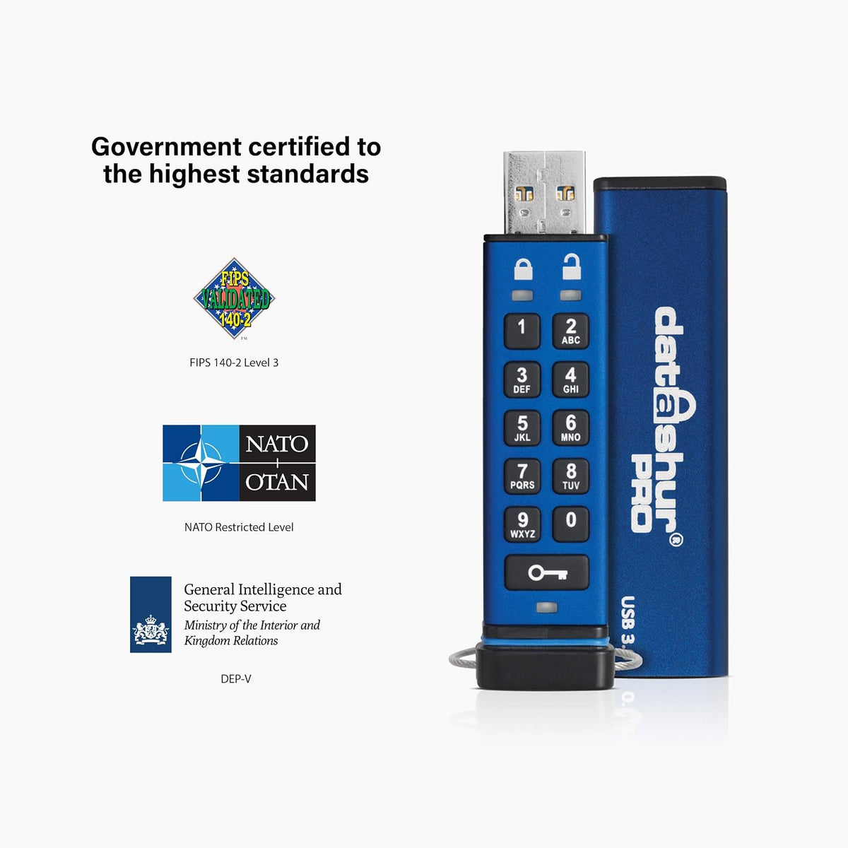 iStorage datAshur PRO 128 GB | Encrypted USB Memory Stick | FIPS 140-2 Level 3 Certified | Password protected | Dust/Water Resistant - Image 5