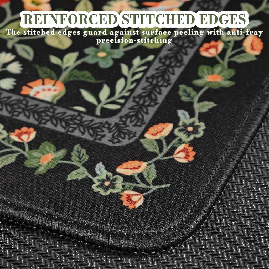 iCasso Aesthetic Small Mouse Pad, 9.5x7.9in,Home Office, Black Floral - Image 4