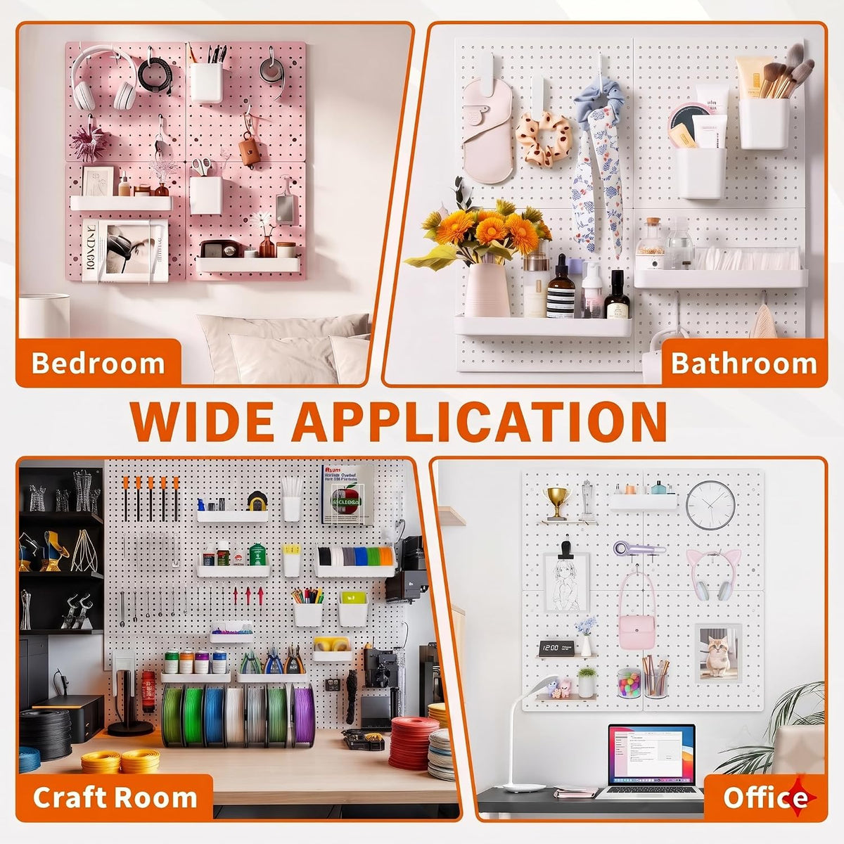 FZK 28-Packs Peg Board Organizer Accessories Kit, Black - Image 6