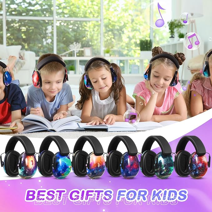 12 Pcs Kids Noise Cancelling Headphones Ear Muffs Starry Sky Style | Ear Protection for Kids Adults 27dB Noise Reduction Hearing Earmuff for Autism Sensory Relief Concerts Fireworks Studying - Image 6