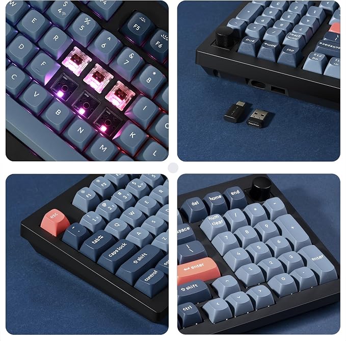 Keychron V5 Max Custom Wireless Mechanical Gaming Keyboard with Number Pad, 96% Layout QMK/VIA 2.4 GHz/Bluetooth 5.1/Wired, RGB Backlit Hot-Swappable Gateron Brown Switch for Mac Windows Linux - Image 7