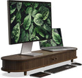 Bamboo Dual Computer Monitor Stand Riser,Curved Wood Desk Shelf by WELL WENG