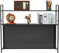 Office Clamp On Desk Shelf with Pegboard (Black, 45.3, Inches) by REHOUPTU