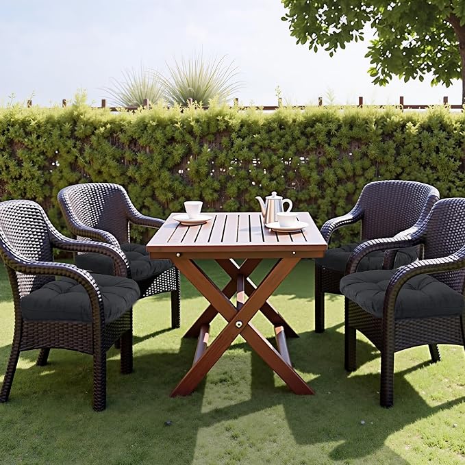 MTMR Outdoor Chair Cushions Set of 2, Patio Furniture Seat Pads, Waterproof | 2Pcs , waterproof cover, PP cotton, u-shaped, no-fading, thick patio seat pads for outdoor wicker furniture in yard, 19x19x4 - Image 3
