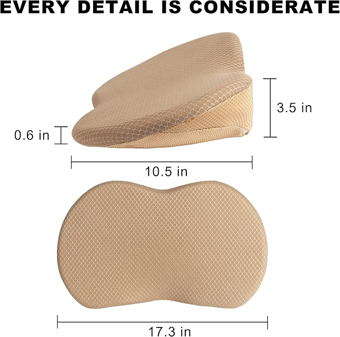 Livtribe Car Seat Cushion - Memory Foam Car Seat Pad - Sciatica & Lower Back Pain Relief - Car Seat Cushions for Driving - Road Trip Essentials for Drivers(Beige) - Image 7