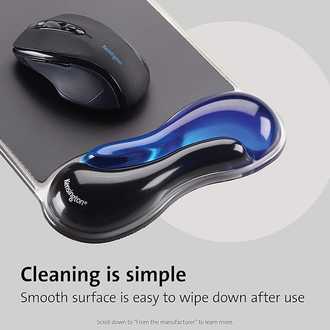 Kensington Duo Gel Mouse & Keyboard Wrist Rest Bundle Set, Ergonomic Keyboard and Mouse Pad With Wrist Support, Keyboard Wrist Rest, Computer Keyboard Pad, Cooling Gel, Non-Skid Backing, Blue K52920WW | Ergonomic gel cushioning, non-skid backing, pairs... - Image 5