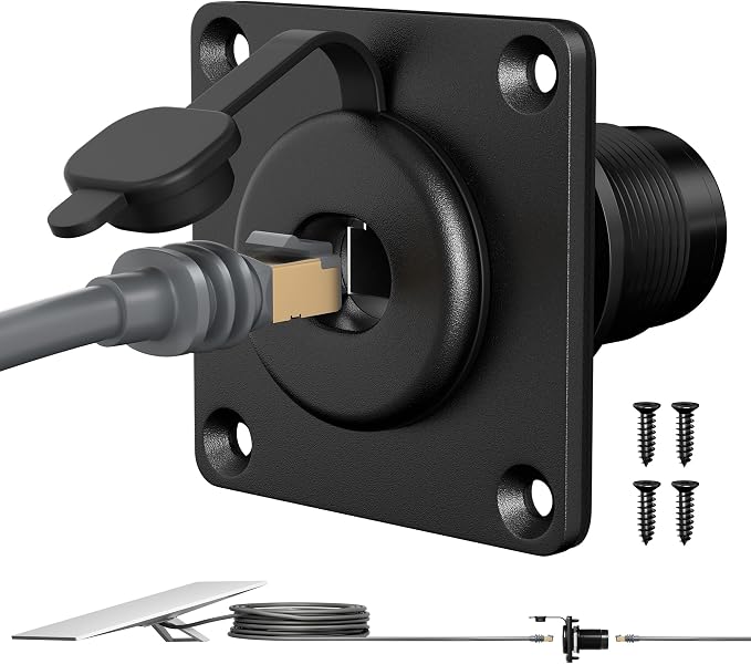 Starlink Wall Pass Through Kit Standard 4/Mini Ethernet Cable Pass Through | Starlink Standard 4/GEN3/Mini Ethernet Cable Pass Through CAT6 Female to Female Waterproof Aluminum RJ45 Adapter for RV by EAZUSE