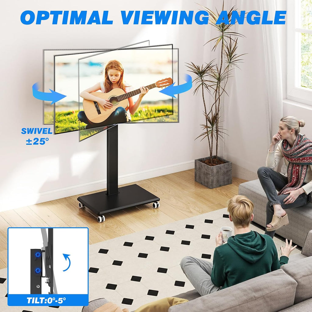 Rfiver Mobile TV Stand 32-75 Inch with Wheels up to 110 lbs, Black - Image 4