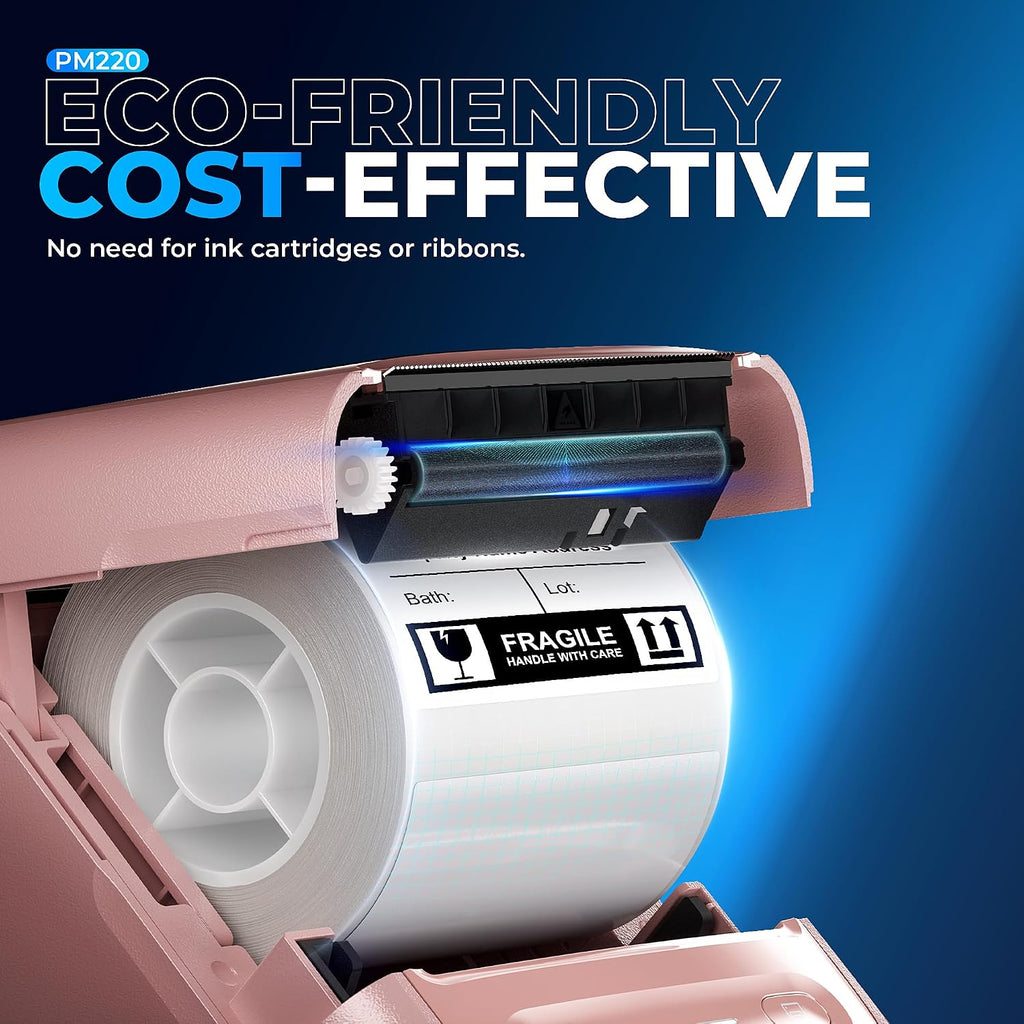 Nelko Label Maker Machine with Tape, PM220 Bluetooth Label Printer, Pink - Image 3