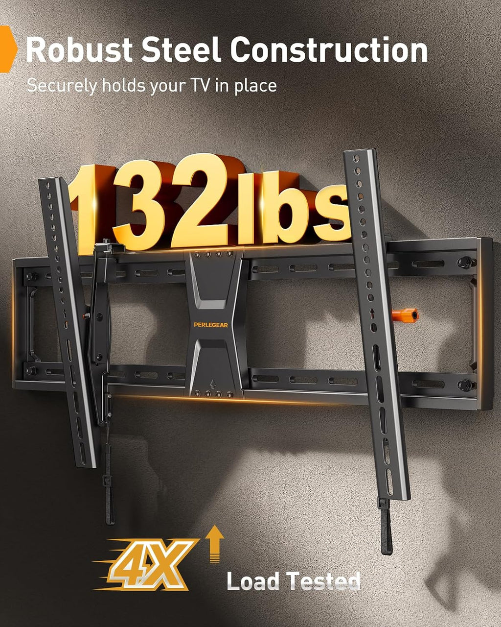 Perlegear Tilting TV Wall Mount for 50-90 TVs with Leveling Adjustment - Image 3