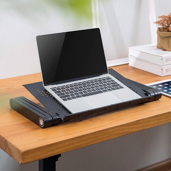 Mount-It! Adjustable Laptop Stand & Lap Desk, Freestanding Sit-Stand Laptop Tray for Bed, Couch, Desk & Floor, 22 lb Capacity, 1.6–18.9” Height, Ventilated Aluminum, Ships Fully Assembled - Image 8