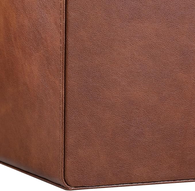 PU Leather Desk Organizer, Remote Control Holder, Brown | Luxury Nightstand Organizer for Home, Office Desk Accessories, Bedside Table Caddy with 5 Compartments, Velvet Lining - Image 8