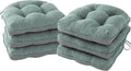 IPYNBAP Chair Cushions for Dining Chairs Set of 6, Kitchen Chair Cushions, Chair Pads with Ties Non Slip Backing, Christmas Room Decor, Tufted Memory Foam Seat Cushion 6 Pack, 15.5x15.5x4, Sage Green by IPYNBAP