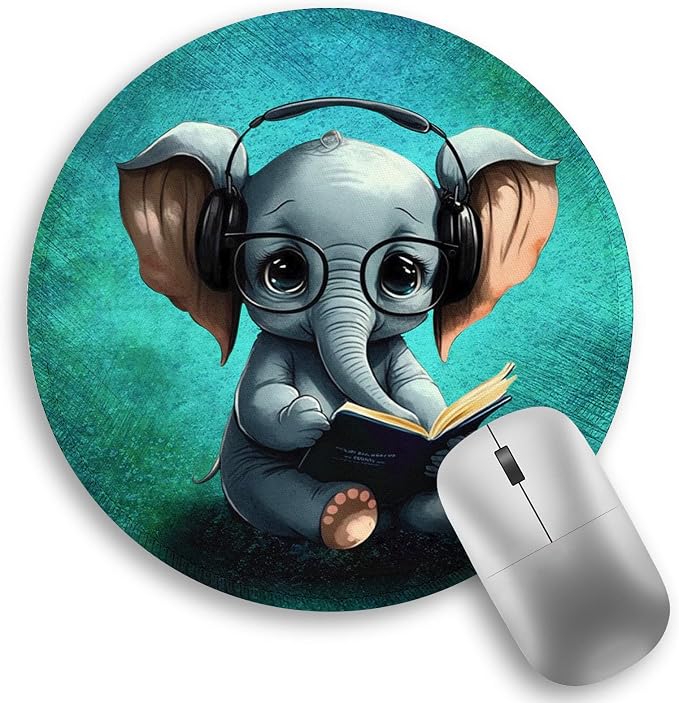 Funny Work Cute Mouse Pad, Small Round Mousepad for Desk, Laptop | Mini Travel Wireless Mice Pad for Computer, Office Accessories, Coworker Gifts, 8.6 x 8.6 inch by Lebrocoli