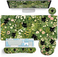 Cat Mouse Pad with Wrist Rest, Green Office Desk Accessories by LIMKRIAN