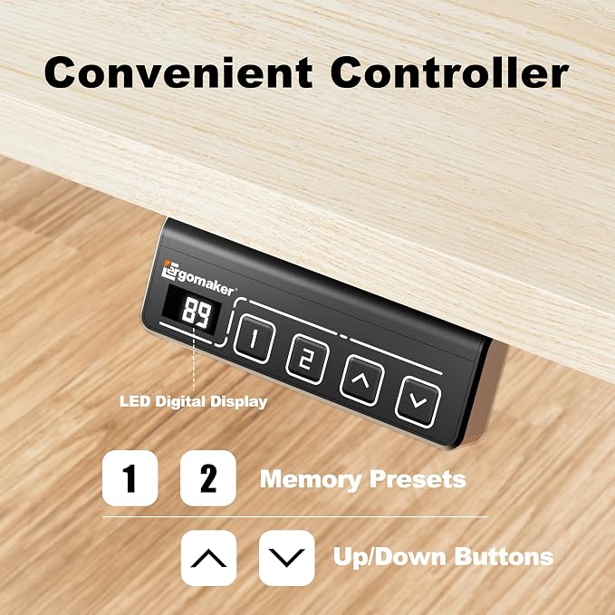 67"x24" Standing Desk, Height Adjustable Sit-Stand Office, Oak | Electric Adjustable Standing Desk, Sit to Stand Computer Office Desk with Splice Board, Memory Preset, Lifts 28.7''-46.5" - Image 5