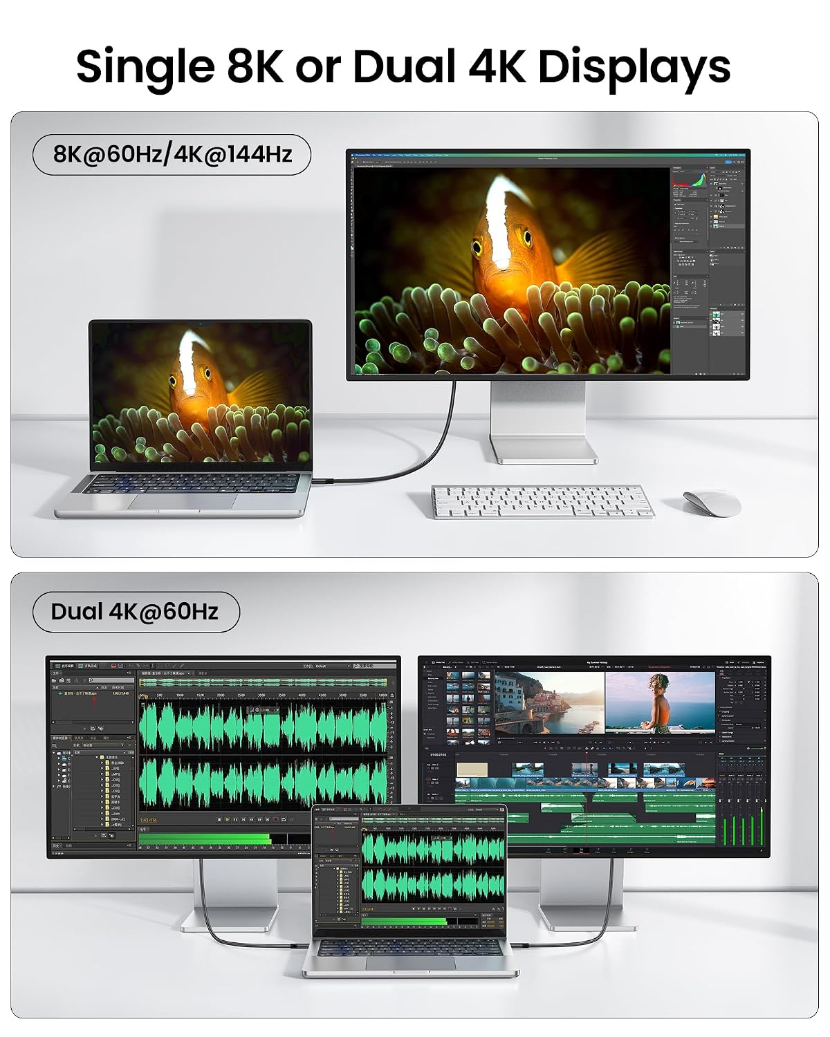 Silkland 40Gbps USB 4 for Thunderbolt 4 Cable 6.6FT, 8K/Dual 4K, 240W PD3.1 - Image 4