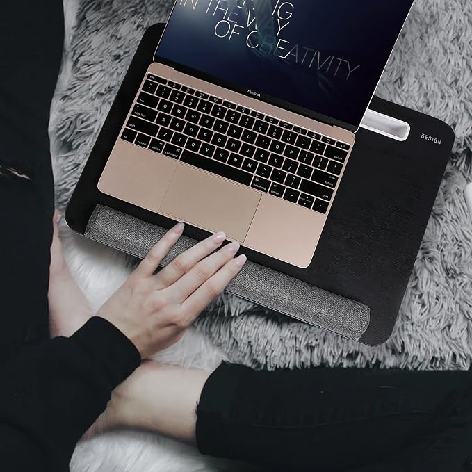 Besign LT08 Laptop Stand, Portable Lap Desk with Pillow Cushion, Fits up to 14 inch Laptop, with Anti-Slip Strip for Desk, Sofa & Bed, Black - Image 8